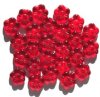 25 15mm Transparent Red Flower Beads